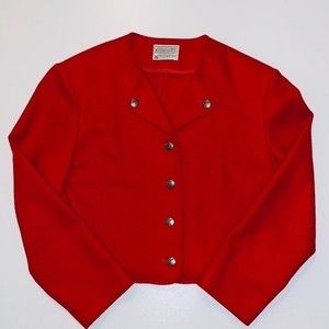 Pendleton Red Virgin Wool Jacket Blazer Women's Sm